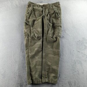 Abercrombie & Fitch Cargo Pants Mens 33x32 (Fits 32x30) Green Camo Army Y2K Styl